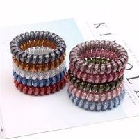 Wholesale 2021 Colorful Girls Women Rubber Coil Hair Ties Spiral Shape Hair Ring Bands Ponytail Holders Accessories C3