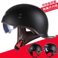 Wholesale Moto jet Square Flag helmet Black red or blue helmets with color band Sizes XS XL Motorcycle Man Woman