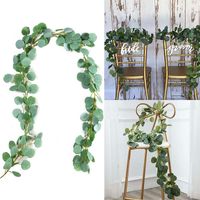 Wholesale Decorative Flowers Wreaths M Eucalyptus Garland Artificial Faux Wall Decor Silver Dollar Greenery Leaves Vines Plant For Wedding Arch