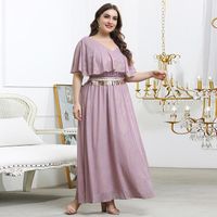 Wholesale Plus Size Dresses Women Dress For Abaya Year Romatic Falbala Pink Wedding Party Large