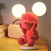 Wholesale Cartoon Mouse Home Pink Table Lamp Nordic Living Room Children s Princess Bedside Resin Desk Lamps Net Red Study Cute Decorative LED Table Light Night Stand Lighting