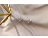 Wholesale Stud Sterling Silver Fashion Simple Geometric Long Strip Imported Zircon Earrings Women s Jewelry Gifts