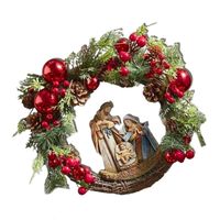 Wholesale Decorative Flowers Wreaths Nativity Door Wreath Sacred Christmas in Perfect Decoration For Thanksgiving