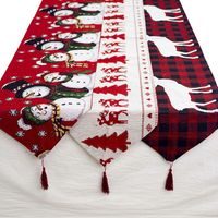 Wholesale Table Cloth X34cm Christmas Runner Year Party Decorations Tablecloth Xmas Tree Elk Printed Dinner Cover Navidad