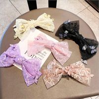 Wholesale Hair Accessories Fashion D Hanging Butterfly Mesh Bows Sweet Cute Clip Princess Spring Hairbow