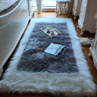 Wholesale Carpets Back shaped Faux Wool Thickening Bedroom Bedside Blanket Long Hair Gray Living Room Coffee Table Carpet