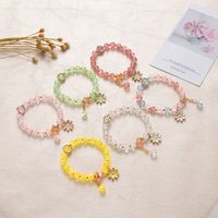 Wholesale Crystal Bracelet For Women Sun Flower Hand Chain Girls Wristband Small Daisy Bracelets Beads Chain Sisters Girlfriends Gift