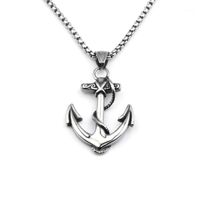 Wholesale Navy Boat Anchor Necklaces Link Chain Vintage Retro Pendant For Men Women Chains