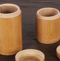 Wholesale Bamboo Tea Jar Portable Organic Bamboo Container Canister Tea Storage Box with Lid For Spices Tea Coffee Sugar Receive With Lid KKA8341