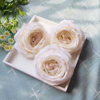 Wholesale Decorative Flowers Wreaths Ivory Artificial Big Head Angel Roses Silk Fake For Wedding Bouquets Centerpiece Decor