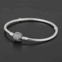Wholesale 925 Sterling Sier bracelet Bangle with Engraved for Pandora European Charms and Bead You can Mixed size Free ship