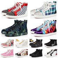 Wholesale Top Quality Red Bottoms Shoes For Woman Man Designer Loafers Sports Sneakers Luxury Black Spikes White Pink Daffodil Mens Womens Flat Trainers Boot Size