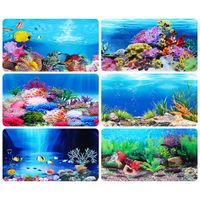 Wholesale pvc double side aquarium decoration ocean secen aquatic background poster for fish tank wall cm height