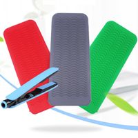 Wholesale Silicone Heat Resistant Travel Mat Pouch Curling Iron Hair Straightener Multi function Non slip Flat Iron Hair Styling Mat Pouch Tool LLA360