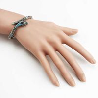 Wholesale Bangle Bracelet Blue Snake Summer Brand New Sterling Silver Bohemia Exciting Relief Structure Gift For Women Girls G0916