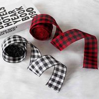 Wholesale Christmas Decoration Red Black White Plaid Burlap Ribbon Floral Bows Xmas Tree Gift Wrapping Ribbons Crafts Baby Shower Wreath Holiday Party Decor TR0106