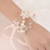 Wholesale Charm Bracelets Korean Bride Wrist Flower Beautiful Orchid Hand Bracelet High end Wedding Gift Bridesmaid Jewelry Sister Group
