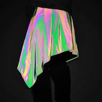 Wholesale New men s and women s colorful reflective skirt high street hip hop punk layered waist pant skirt