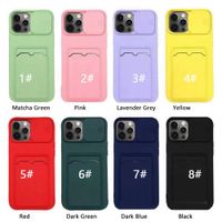 Wholesale Card Bag Slide Window Camera Lens Protection Phone Cases For Iphone Pro max xr xs Plus Back Cover TPU Cellphone Case