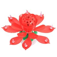 Wholesale 8 Candle Lotus Flower Rotating Happy Birthday Musical Candle Party Diy Cake Decoration Candles For Children Birth qylVJG