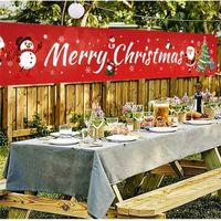 Wholesale 30 CM Large FT Merry Christmas Banner Sign Xmas Tree Santa Snowman Strip Flags Outdoor Indoor Yard Garden Ornament Party Decoration Home Favor Banners GG1DXE2