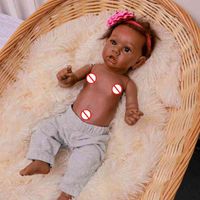 Wholesale Realistic whole body sile doll twisted mouth baby toy bounc inch cute black