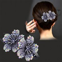 Wholesale Flower Crystal Hair Claw Shiny Rhinestone Hairpin Hairclips Hollow Heart Hair Clip Barrette Women Clips Accessories