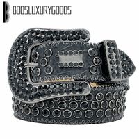 Wholesale 2022 Designer Belt Bb Simon Belts for Men Women Shiny diamond belt Black on Black Blue white multicolour