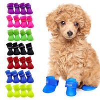 Wholesale Pet Rubber Boots Dog Apparel Waterproof Yorkie Shoes for Dogs Small Large Breeds Candy Color Cat Socks Rain Shoe Pets Boot Size S M L