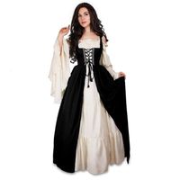 Wholesale Casual Dresses Rosetic Women Dress Maxi Plus Size Bandage Corset Medieval Renaissance Vintage Square Collar Party Club Elegant