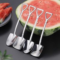 Wholesale Coffee Spoons Cutlery Set Stainless Steel Retro Iron Shovel Ice Cream Spoon Scoop Creative tea spoon Fashion Tableware