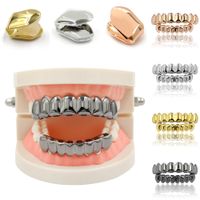 Wholesale Grillz Dental Grills Hip Hop Gold Top Bottom Punk Teeth Caps Cosplay Party Tooth Rapper Jewelry Punk Cool Rock Teeth Case Cover