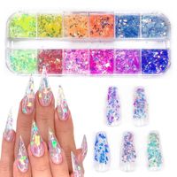 Wholesale Nail Art Decorations Grids Irregular Glitter Flakes Symphony Spangles Sparkly Sequins D Arylic Nails Polish Manicure