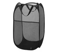 Wholesale Pop Up Foldable Laundry Basket Mesh Hamper Washing Clothes Bag Storage Bin