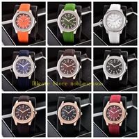 Wholesale 14 Color Men s Automatic Watch Mens R k Rose Gold R Red Green Blue White Rubber Bands Transparent Mechanical Watches Wristwatches