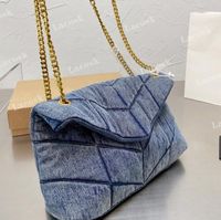 Wholesale LOULOU Puffer Handbags Top Quality Women Denim Vintage Shoulder Bag Canvas Hobo Messenger Bag Ladies Designer Bags with Gift Box