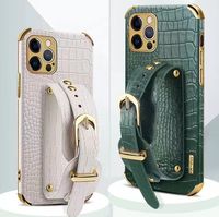 Wholesale Luxury Business Leather Crocodile Texture Cover Phone Case holder Wallet case Wristband bracket For iPhone mini Pro Max Xs Xr Xs Max Retail