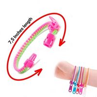 Wholesale US stock Fidget Toy Zipper Bracelets Inches Sensory Toys Set Neon Colors Birthday Party Favors for Kids Goodie Bags greenness Meterial CT13