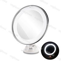 Wholesale Vanity Lights Make Up Mirror Light X X Magnifying Round Degree Rotating Cosmetic Makeup Compact k Indoor Lighting For Bedroom DHL