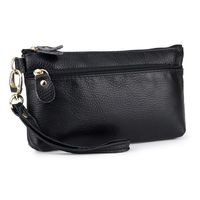 Wholesale Wallets Genuine Leather Long Clutch Wallet Double Zipper Lining Women Purse Mini Mobile Phone Bag Female