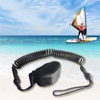 Wholesale Black ft Longboard Surfboard Leash Surf Leg Rope Stand Up Paddle Board SUPs Ankle Strap Coiled TPU Safety Cord Surfing Accessory