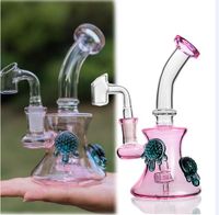 Wholesale 7 Inchs Pink Bong Heady Dab Rigs Glass Oil Water Bong Smoking Glass Water Pipes Hookahs Shisha With mm Joint