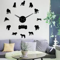Wholesale Wall Clocks French Dogue De Bordeaux Cartoon DIY Clock Home Decor Cool Dog Breed Kids Room Nursery Silent Vintage Gifts