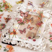 Wholesale Craft Tools Kawaii Fairy Sticker Vintage Plants Flowers Butterfly Stickers For Decoration Planners Scrapbook Laptops Dairy