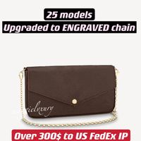 Wholesale 25 Models Multiple in OneChain Wallets Whole Collection of Women Envelope Crossbody Ripples Imprinted Glossy Leather Classic Coated Canvas Bags