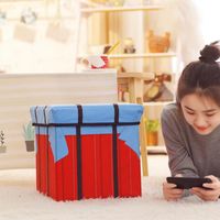 Wholesale Storage Boxes Bins Box Chair Short Game Player Battlegrounds Air Drop Plush Pillow Gifts Cosplay Cube Folding
