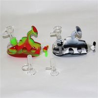 Wholesale Glass water pipe silicone bong pipes tobacco hookah dab rig oil bubbler burner bongs ash catcher nectar collectors dabber tool DHL