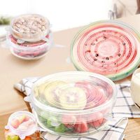 Wholesale Kitchen Storage Organization set Reusable Silicone Vacuum Seal Covers Stretch Lids Cling Film Durable Heat Resisting Food Wrap Cover