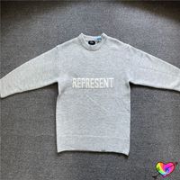 Wholesale Vintage Grey Sweaters Men Women High Quality White Knitted Woollen Sweater Pullovers