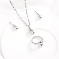 Wholesale Pendant Chain Necklace Earrings ring k gold colour White Argent silver Water drop Part Unique Fine Jewelry Fashion Women s